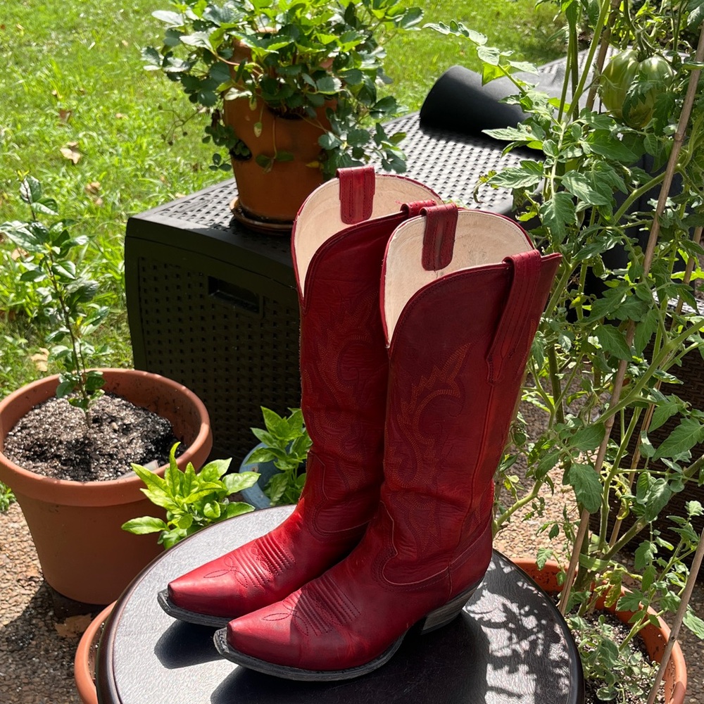 Freebird Red Heeled Boots